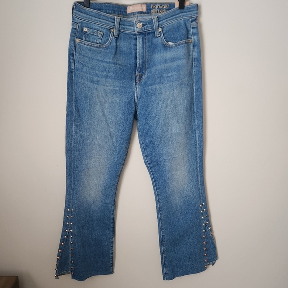 NWT 7 For All Mankind | Vintage Luxe High Waist Slim Kick Studded Jeans - Sz 30 - Picture 3 of 16